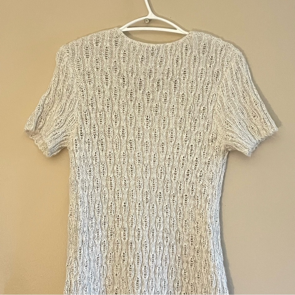 Dex Oatmeal Knit Short Sleeve V-Neck Sweater Dress – Size Medium EUC - Picture 10 of 15